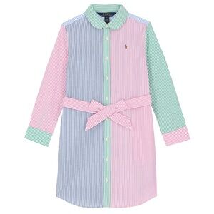Polo Ralph Lauren Girls 4 Multicolor Striped Seersucker Fun Shirt Dress Cotton